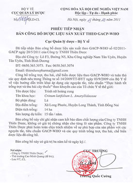 CHỨNG NHẬN GACP - WHO