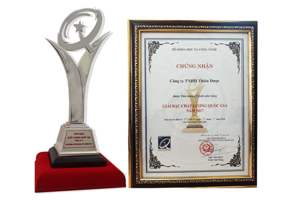 Công ty TNHH Thiên Dược đạt Giải thưởng Chất Lượng Quốc Gia 2017