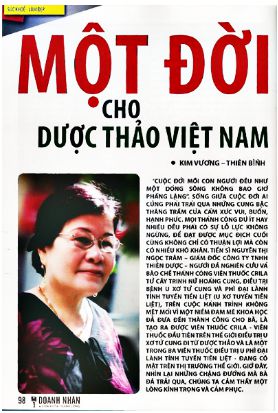 Một đời người cho dược thảo Việt Nam